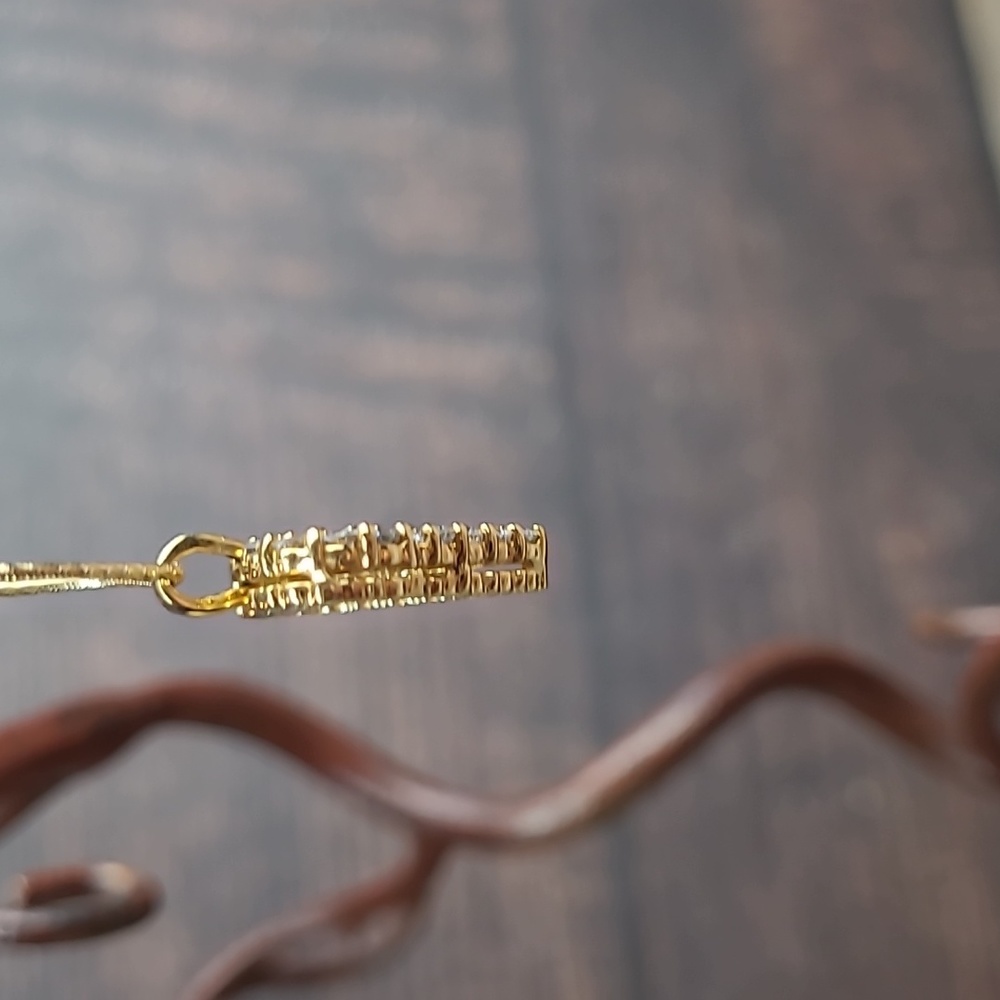 ♡VALENTINES DAY SPECIAL♡ 1CT TDW 18KT YELLOW GOLD HEART PENDANT - Picture 4 of 12